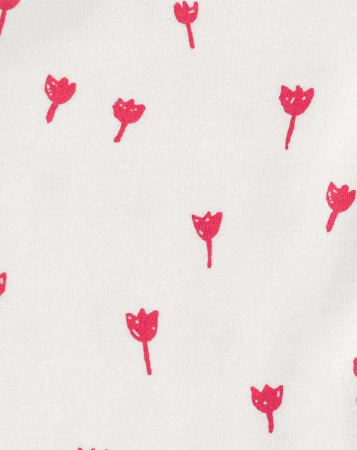 Kurzarm-Body TULIP in weiß/rot