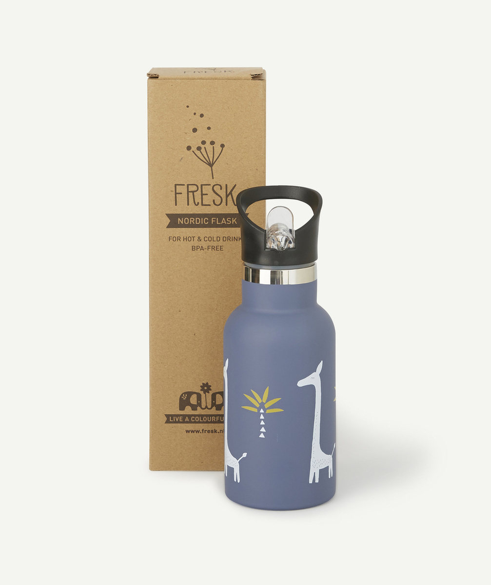 FRESKGOURDE BLEUE MOTIFS GIRAFES 350ML ENFANT