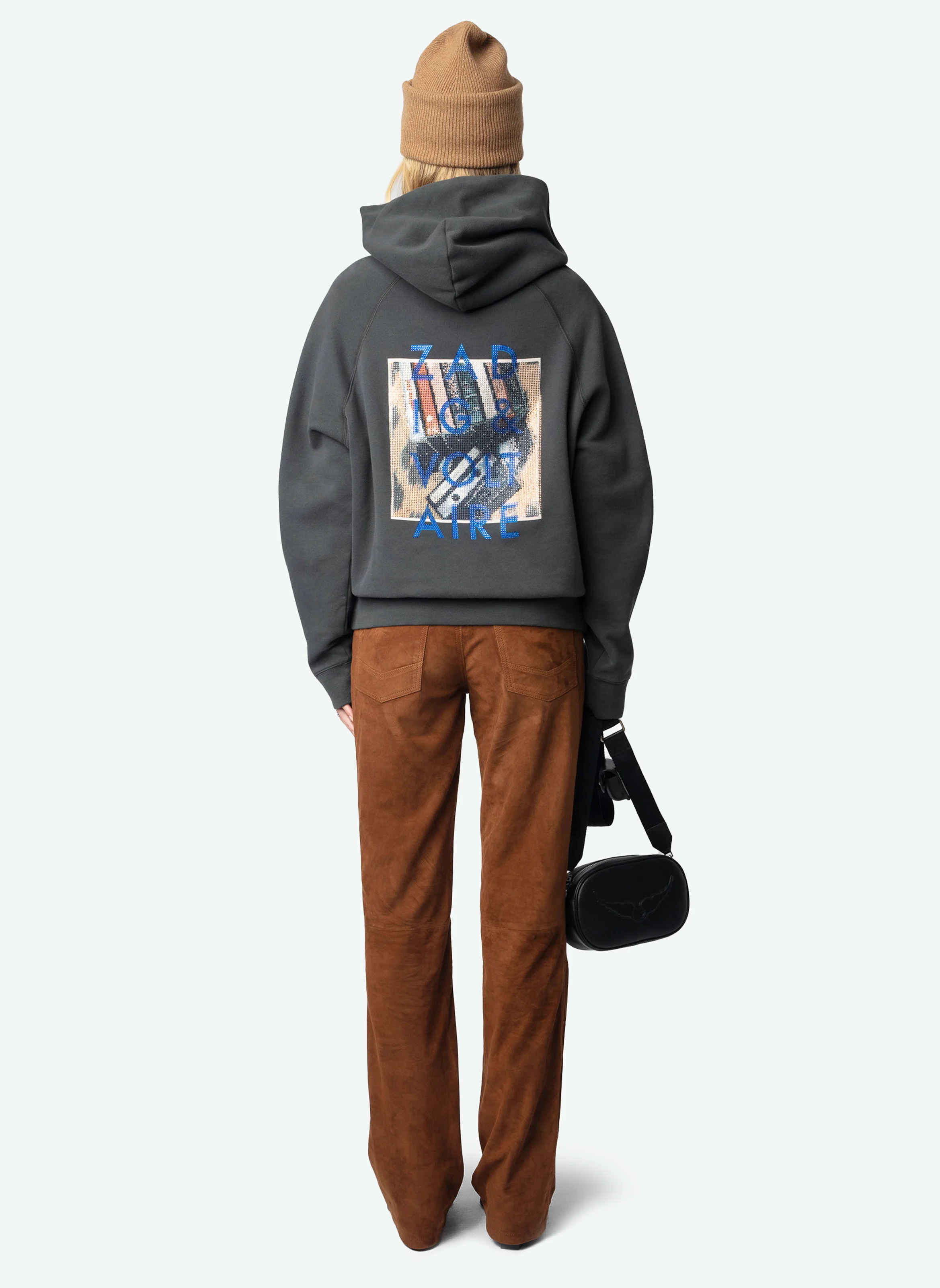 GEORGY - Sweat droit en coton mélangé | Gris
