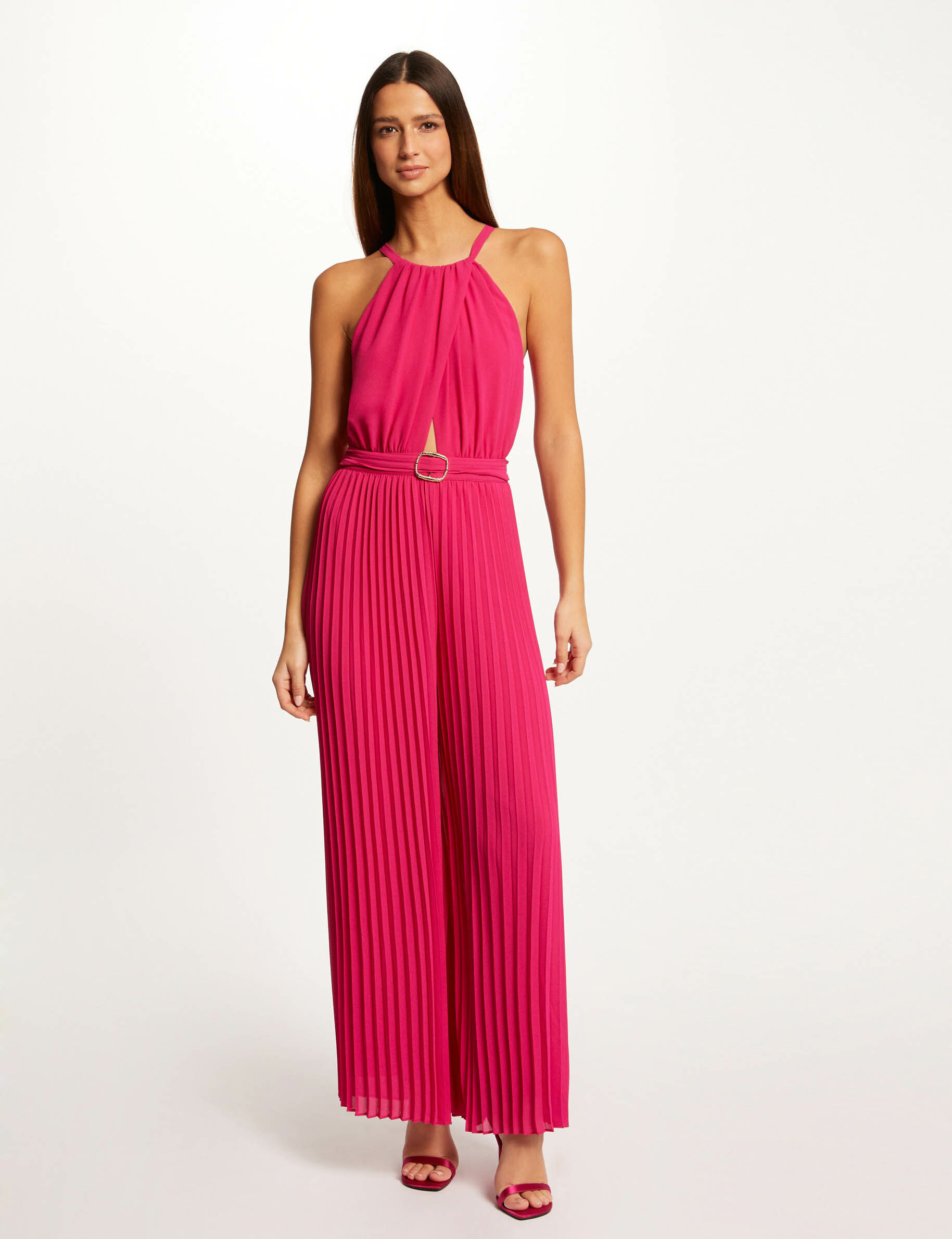 Combinaison large plissée rose fonce femme - rose_fonce