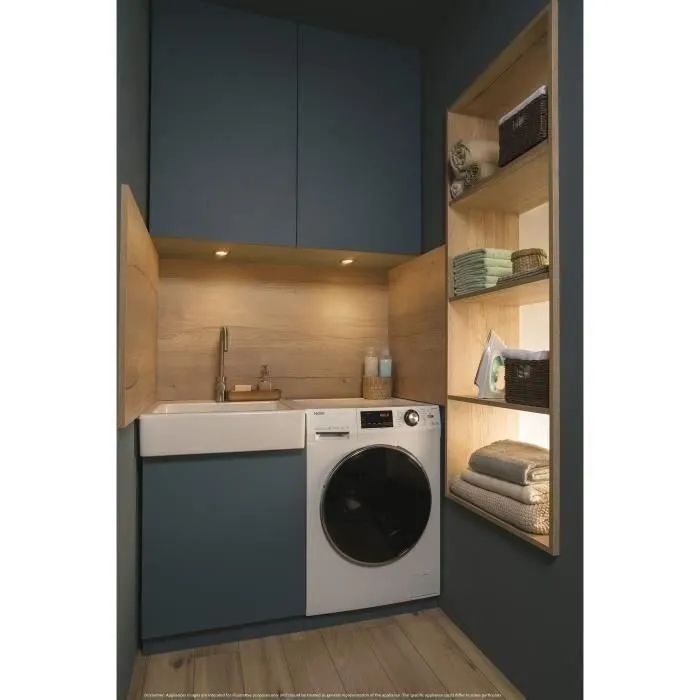 Lave-linge hublot HAIER HW90-B14636N-FR - 9 kg - Direct motion - 1400 trs/min - Classe A - 16 programmes - Blanc