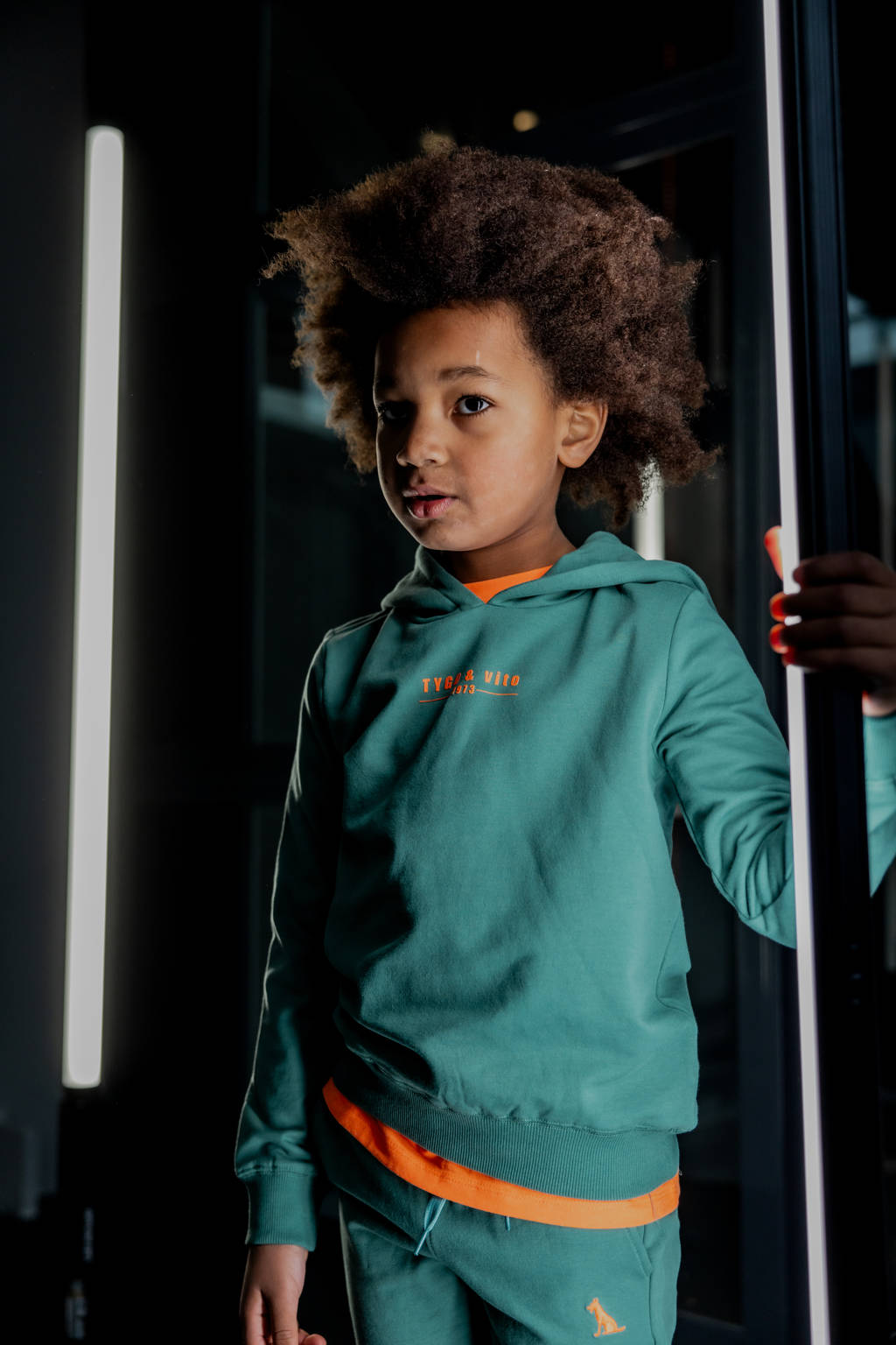 TYGO & vito hoodie Hugo met tekst zeegroen