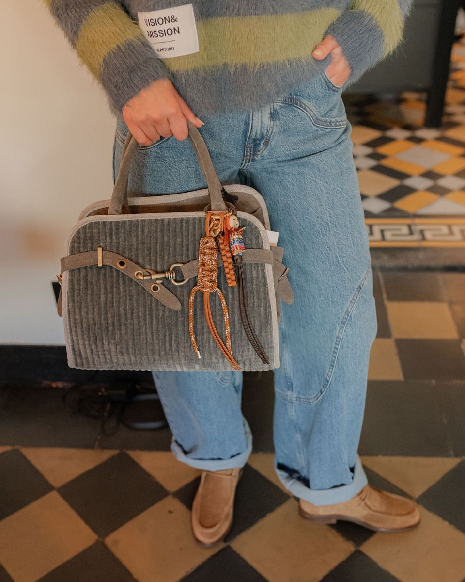Viamailbag April Velvet Grijs Tas