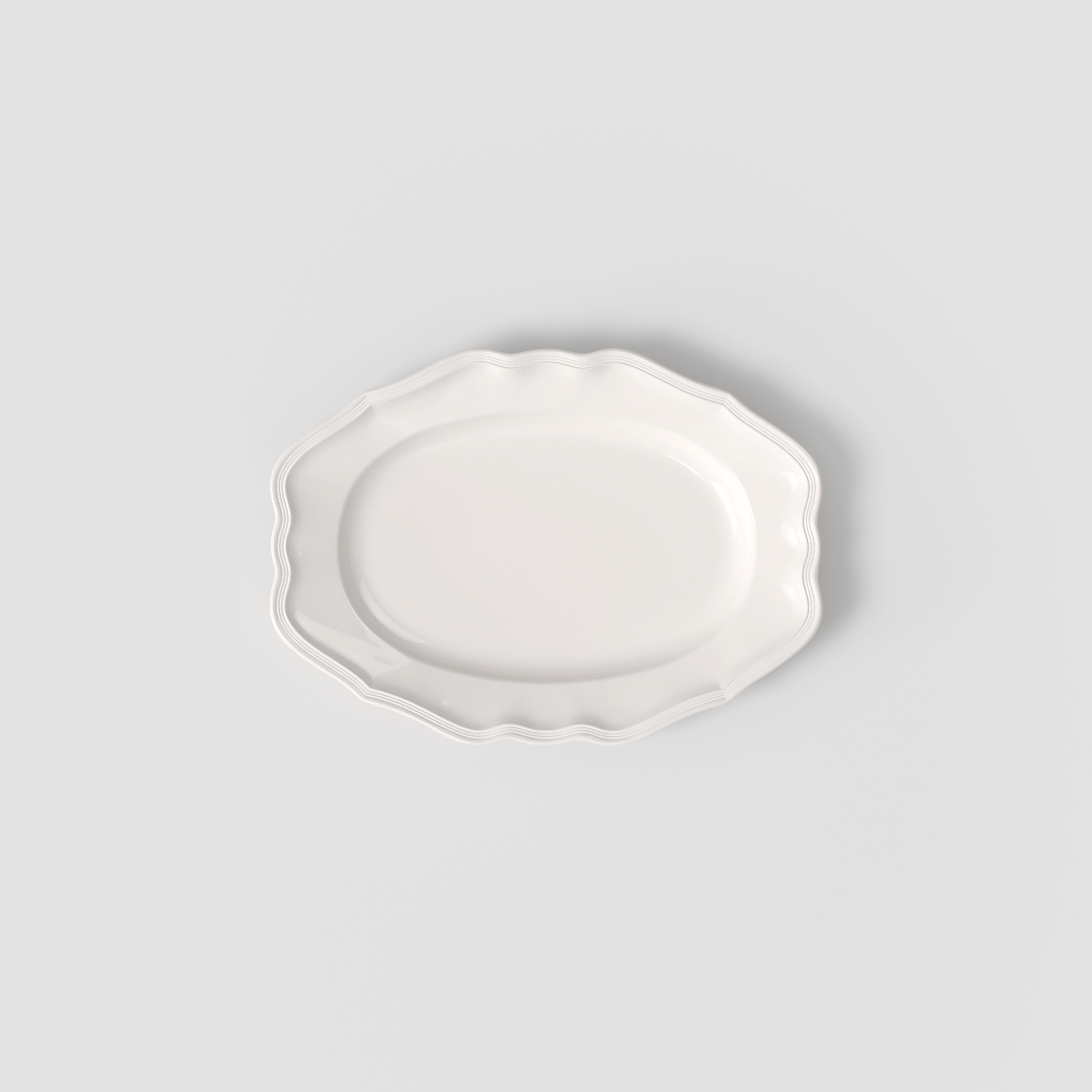 Manoir Serving tray White, 14.5'' x 10.4'', Premium Porcelain