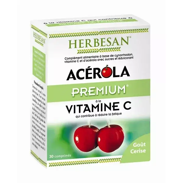 Herbesan Acerola Premium Vitamina C 500 - 30 comprimidos mastigáveis