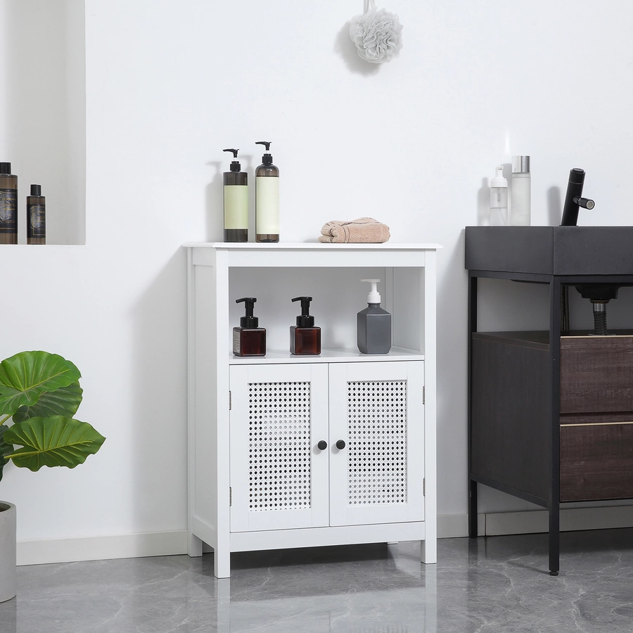 kleankin Badezimmerschrank mit verstellbarem Regalboden weiß