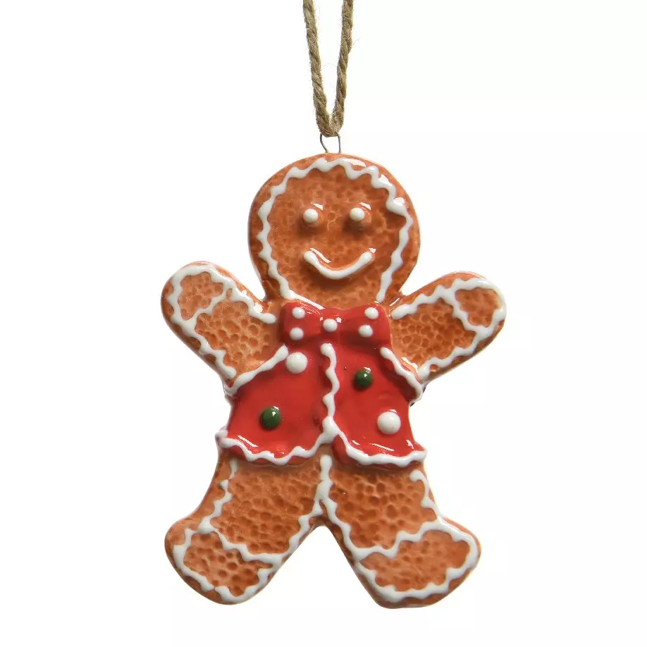 Pain d'épice Mario de Noël à suspendre (H9 cm) Rouge