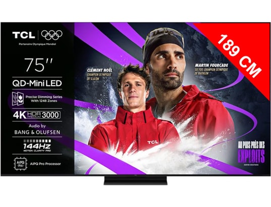 TCL - TV Mini LED 4K 189 cm 75Q7C 4K QD-Mini LED avec Google TV 2025