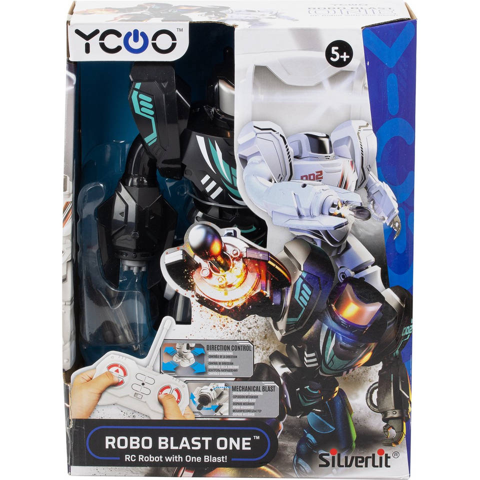 Silverlit Robo Blast One op afstand bestuurbare robot met schietende vuist - zwart