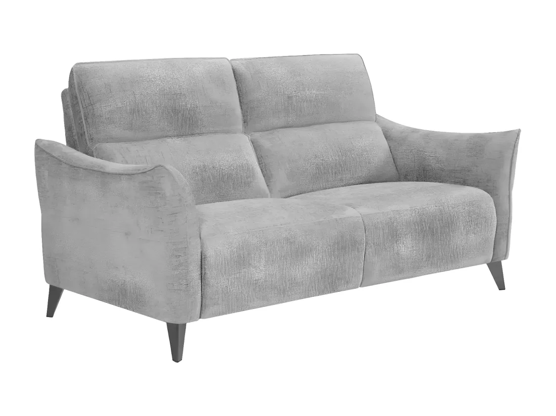 Canapé de relaxation électrique tissu chenillé doux et moelleux Bakay-Couleur Gris clair-3 places relax électrique