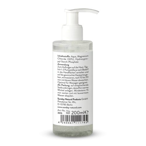 Sunday Natural Products  Magnesiumchlorid GelOriginal Zechstein