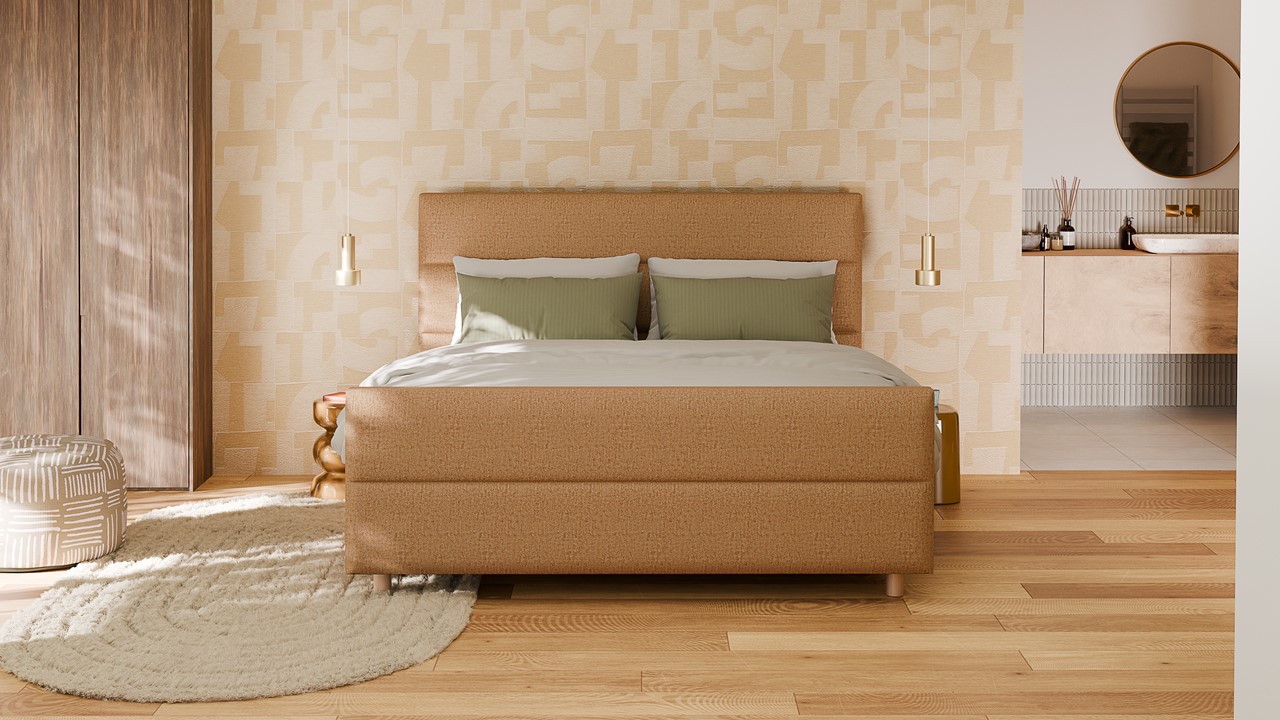 Elektrische boxspring Mica - Soft touch mocha mousse