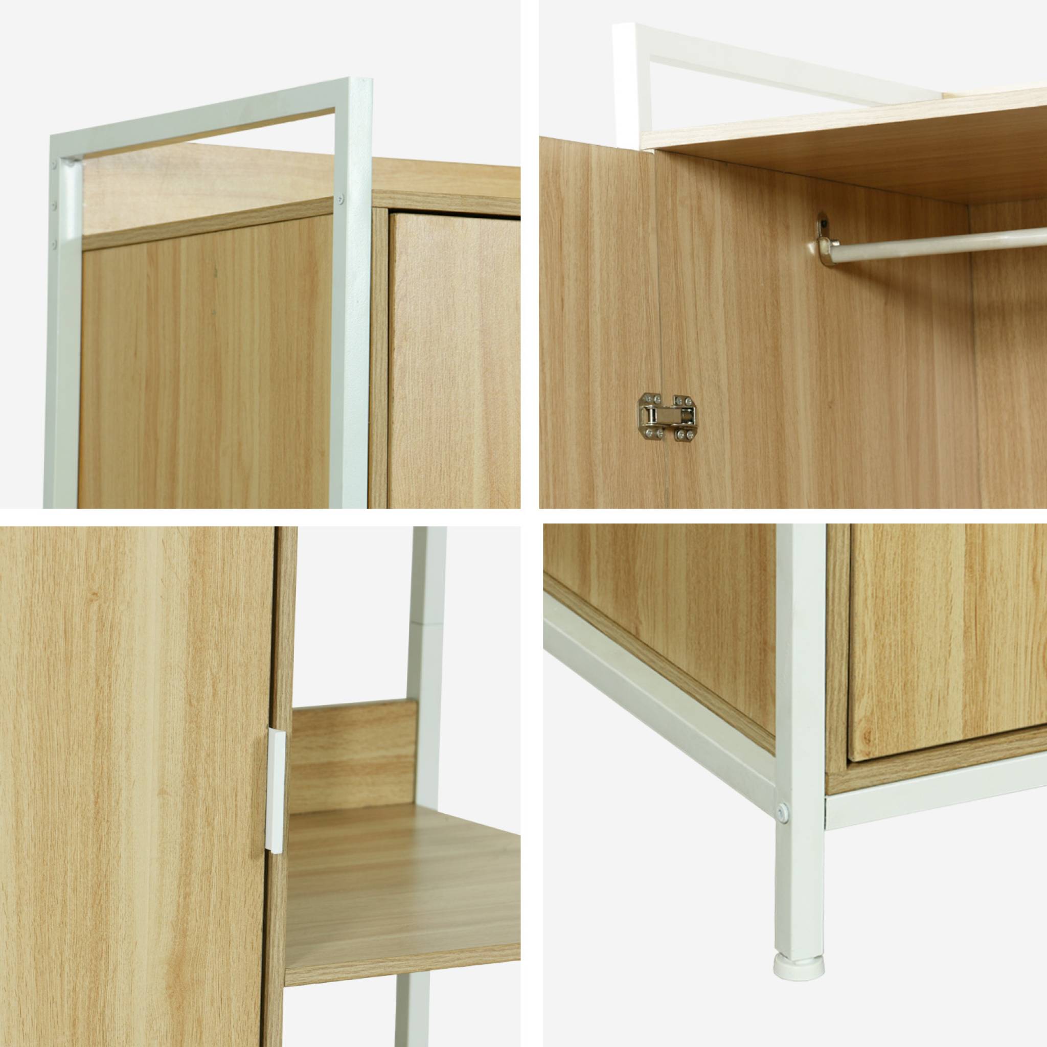 sweeek - Kledingkast met 1 hangdeel, 6 legplanken en 1 deur