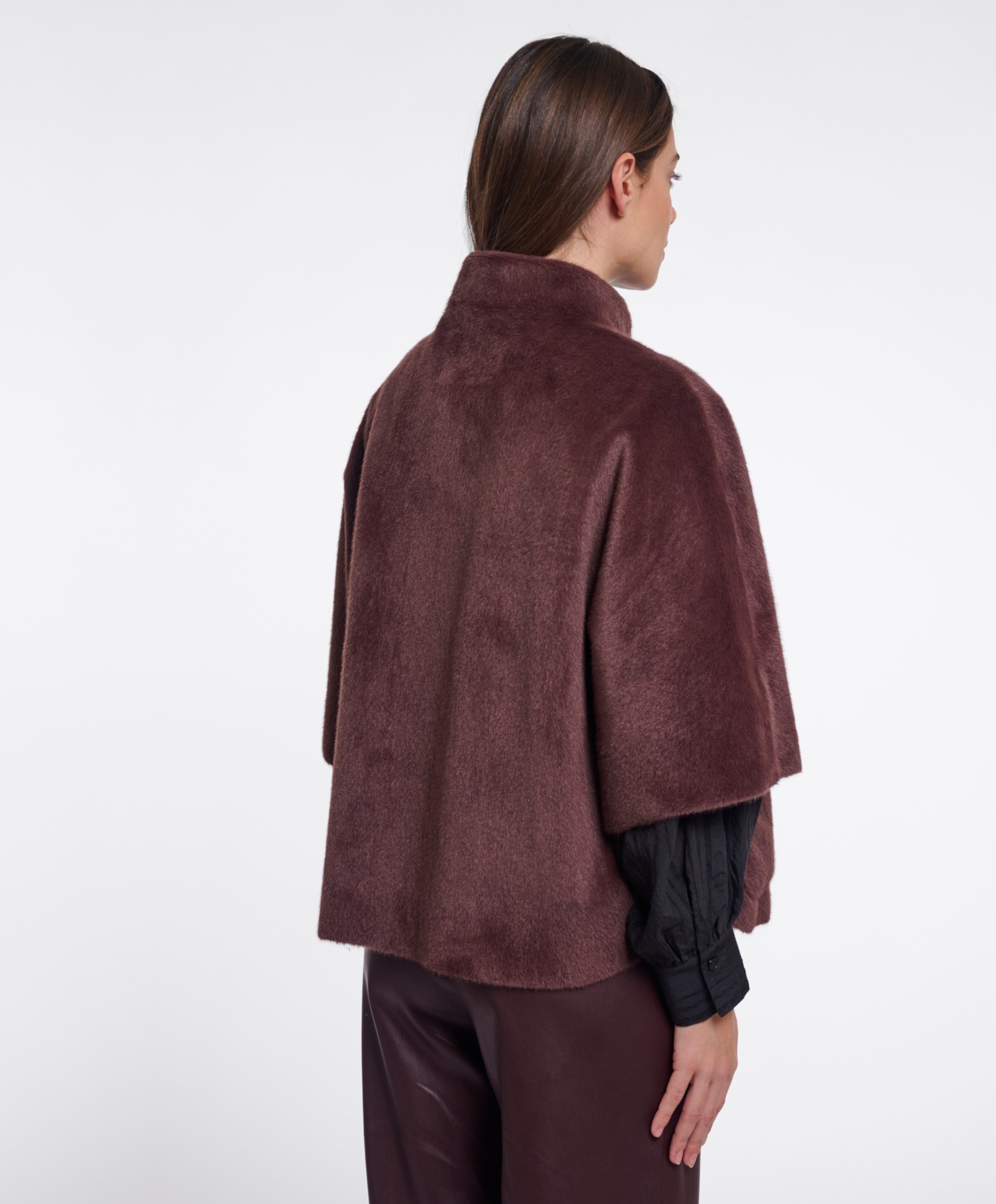 Rino & pelle Dames cape bruin