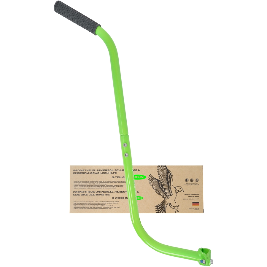 PROMETHEUS BICYCLES® Schiebestange für Kinderfahrrad grün
