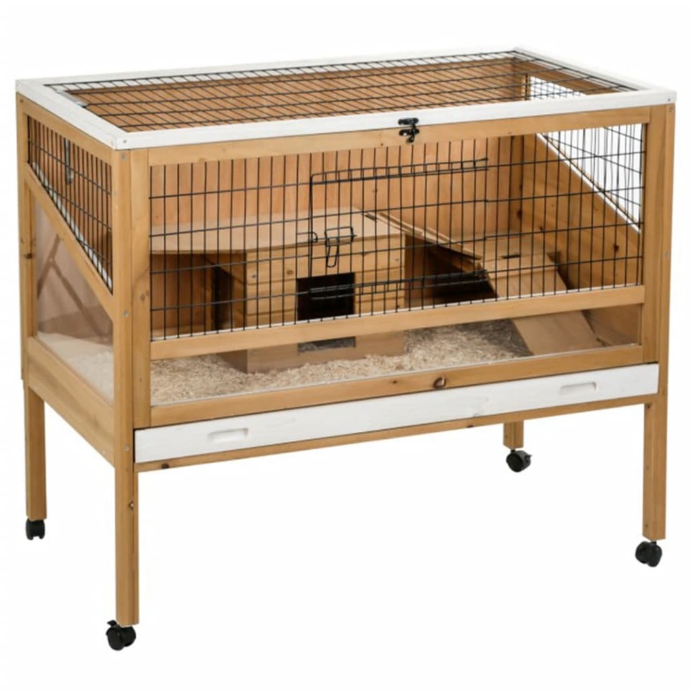 Cage de petits animaux indoor deluxe 115 x60 x92,5 cm bois 82725