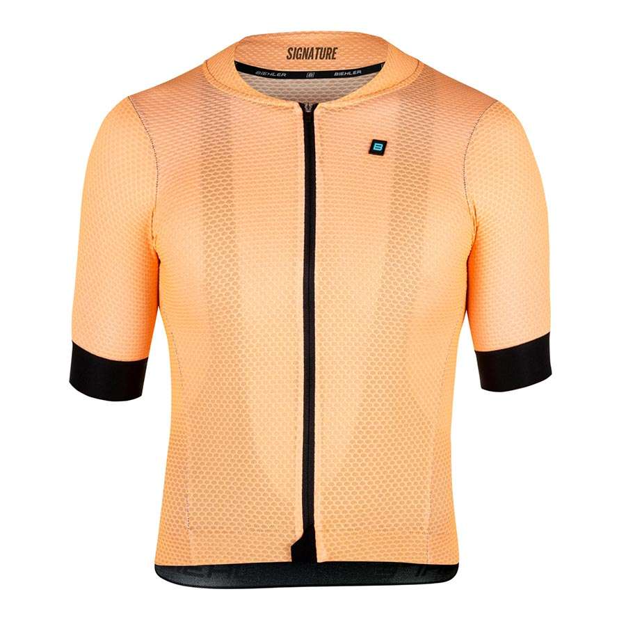 Biehler Signature³ Neon Mesh Fietsshirt Korte Mouwen Oranje Heren