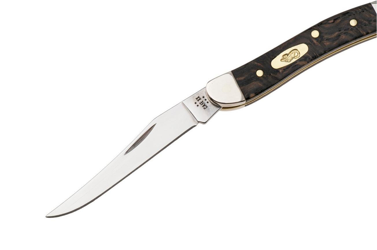Case Small Texas Toothpick Smooth Black Curly Oak Wood, 14009, 710096 SS zakmes
