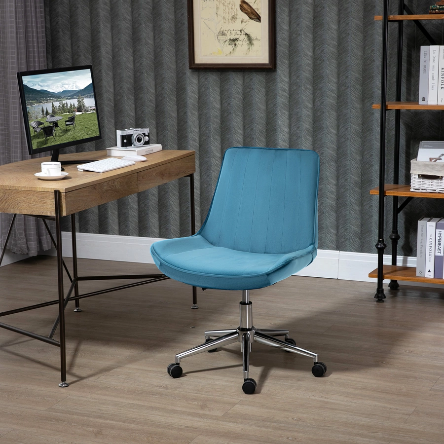 HOMCOM Drehstuhl im Retro-Stil blau