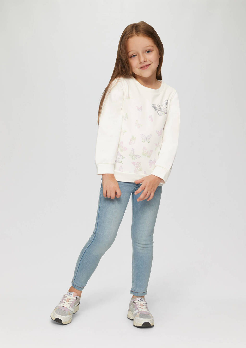 s.Oliver sweater met printopdruk wit