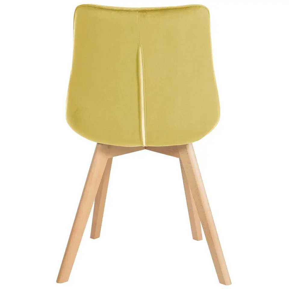 CLP Eetkamerstoel Brook natura Frame - Fluweel - geel