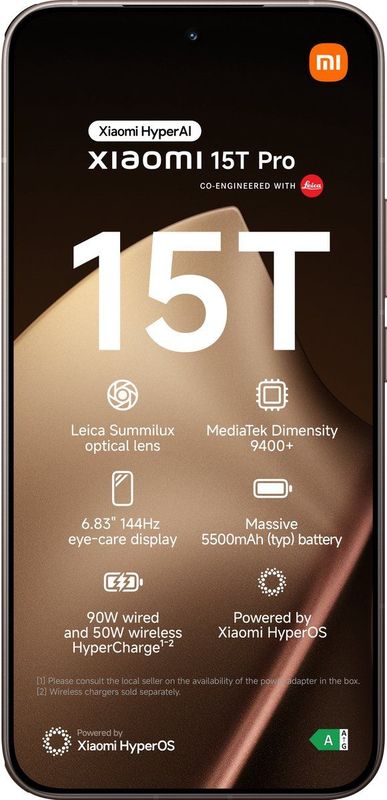 Xiaomi 15T Pro - Mobiele Telefoon - Mocha Gold - 12 GB - 256 GB