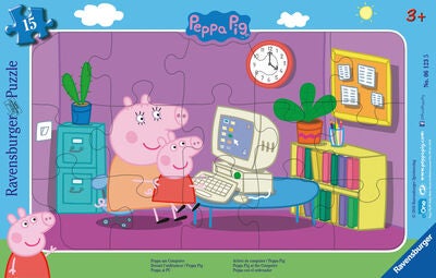 Ravensburger Puslespill Peppa Gris Foran PC-en, 15 Brikker