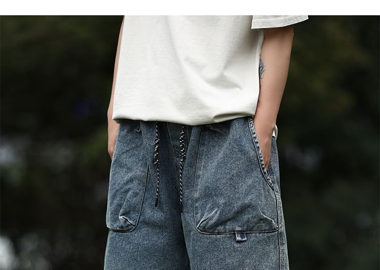 ROOSE - Mid-rise gewassen denim shorts