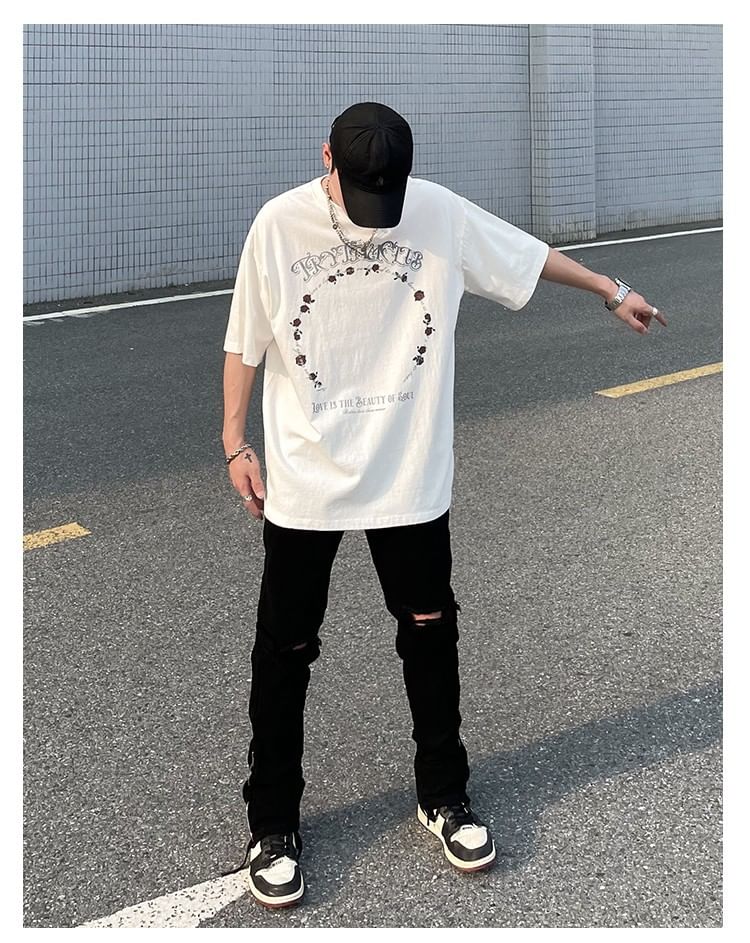 Savenne - Mid Rise Distressed Slim Fit Jeans