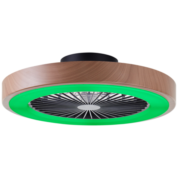 Brilliant plafondventilator Slimline met lamp en RGB functie 40W hout