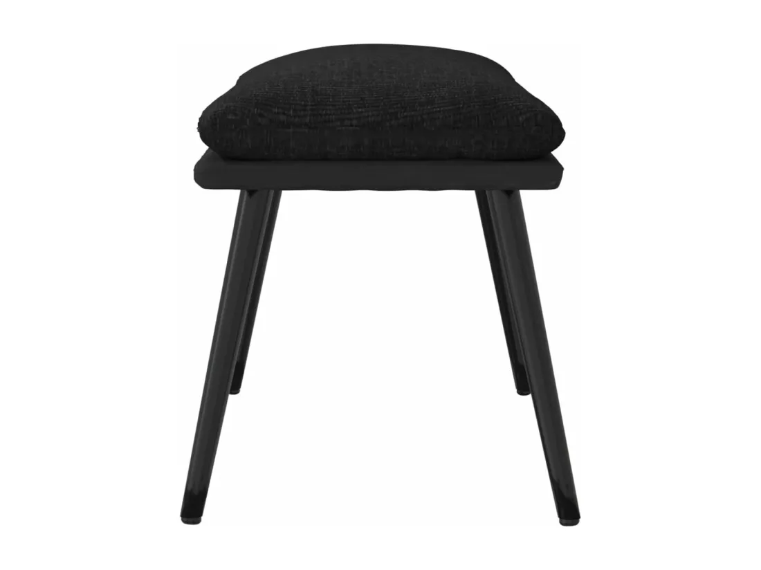 Repose-pied Noir 45x29,5x35 cm Tissu et similicuir