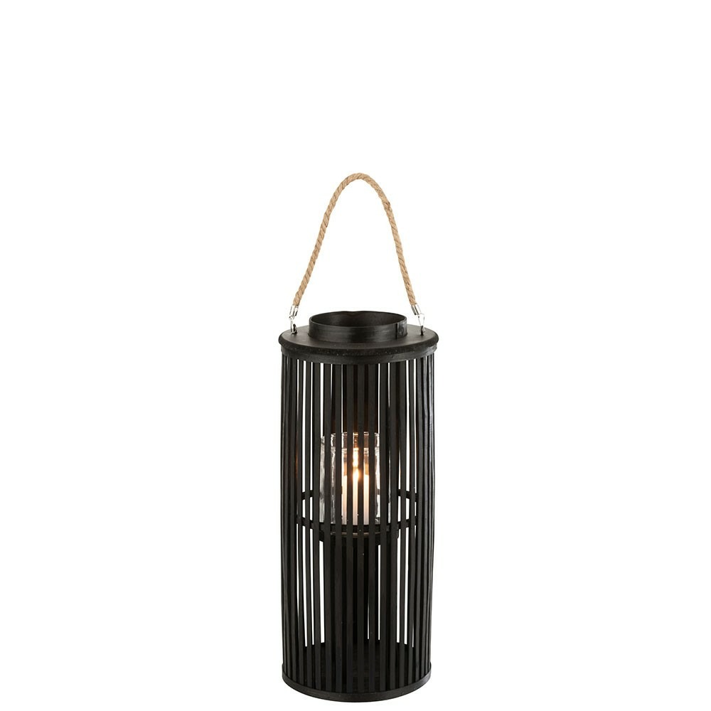 Lanterne tube bambou noir petit
