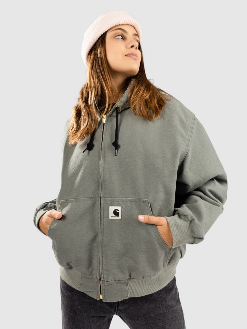 Carhartt WIP Og Active Jacket smoke green rinsed