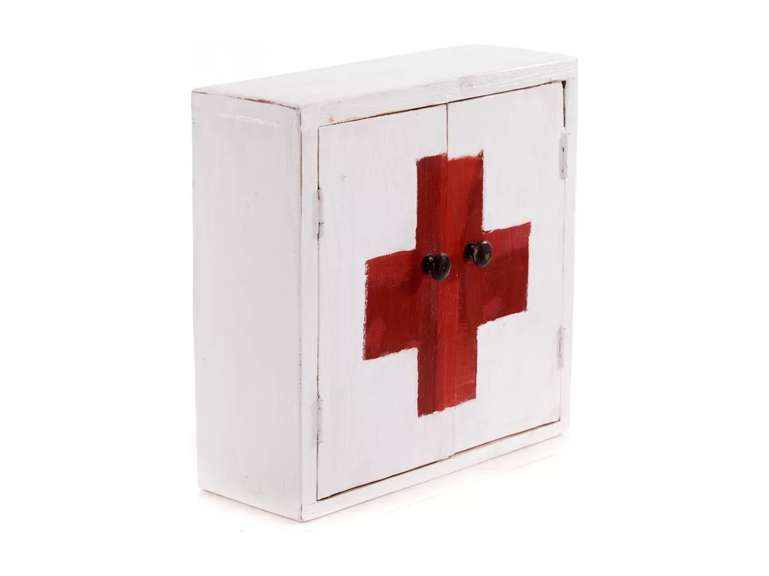 ARMOIRE À PHARMACIE MEDIC 35 Bois massif en acajou 06 weiß-landhaus