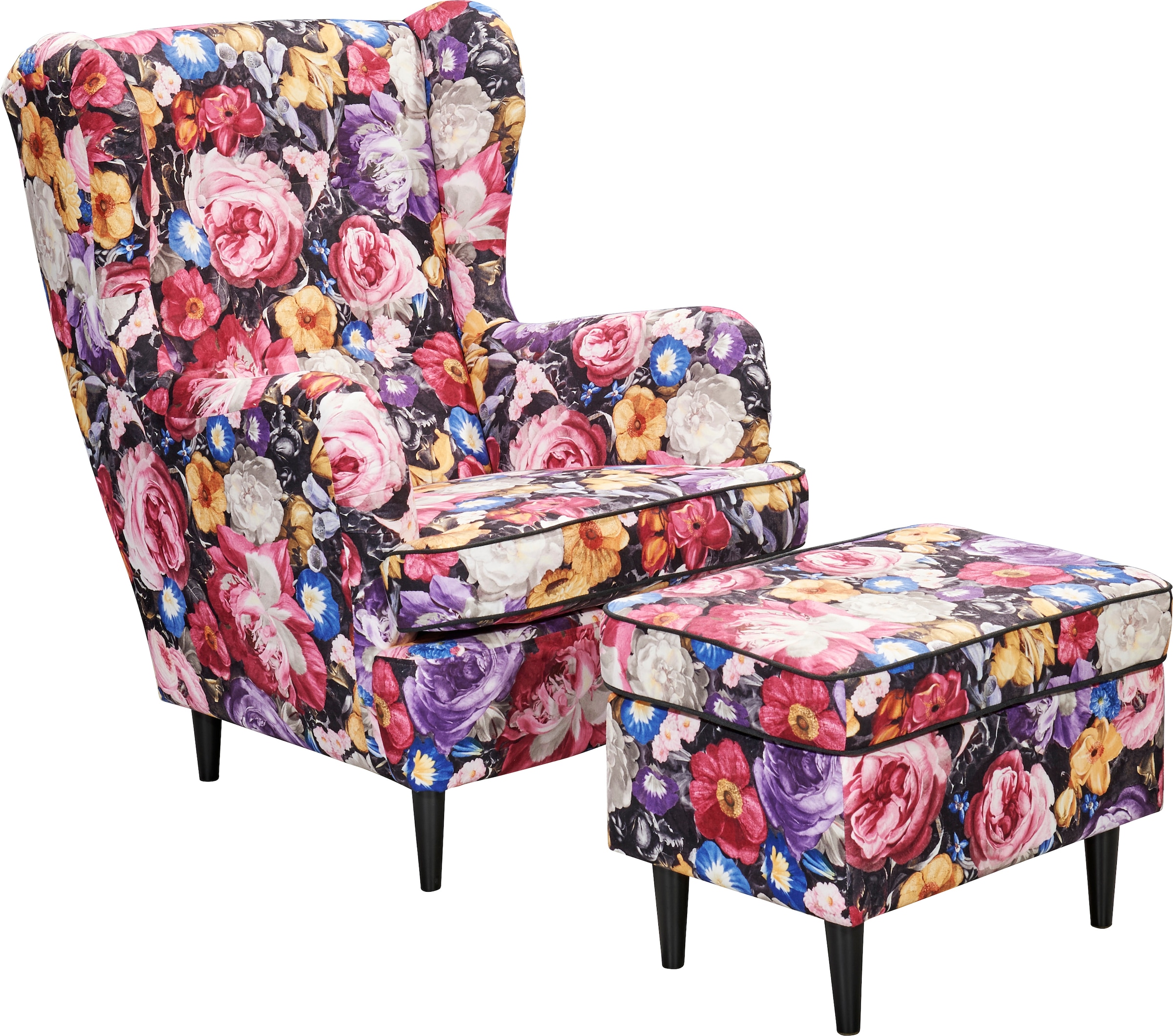 ED EXCITING DESIGN Ohrensessel »Laurel« mit Massivholzfüsse