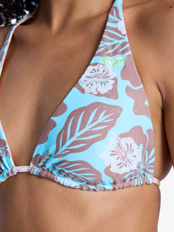 Hibiscus Hype RV Tiki Tri Haut de bikini triangle Vert Femme