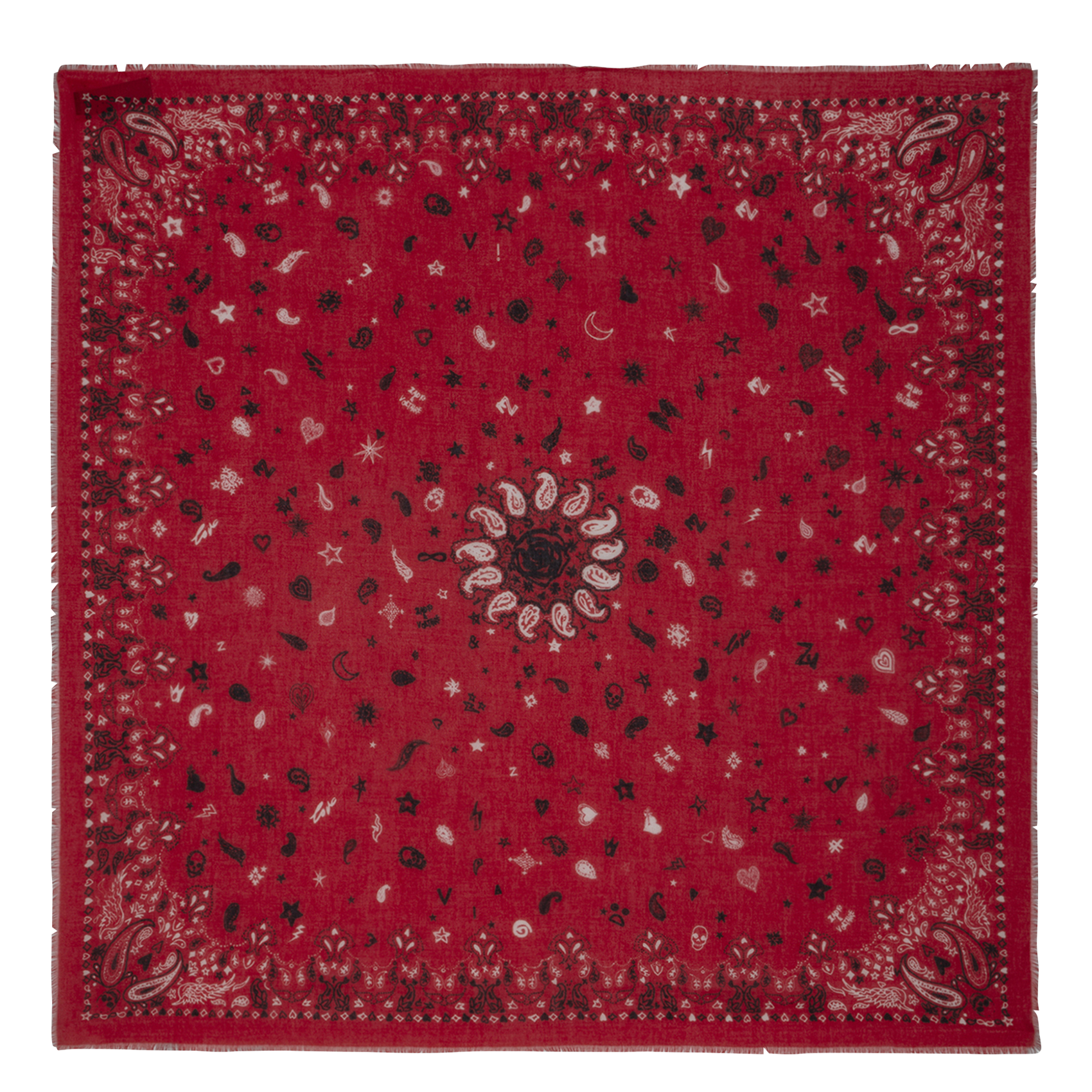 MADDIE - Foulard carré en coton | Rouge