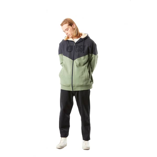 Sweatshirt PICTURE BASEMENT PLUSH ZIP HOODIE DARK BLUE GREEN SPRAY