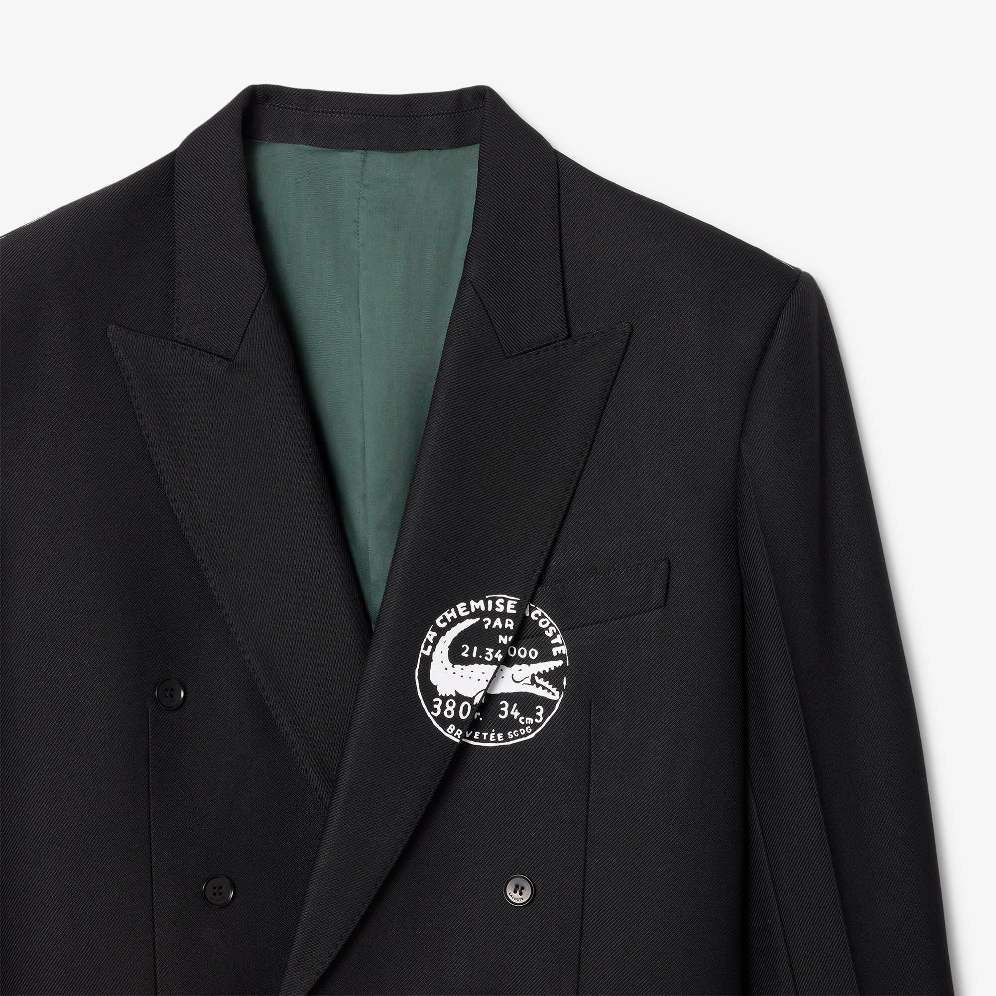 Blazer croisé en twill Défilé AH24 Noir