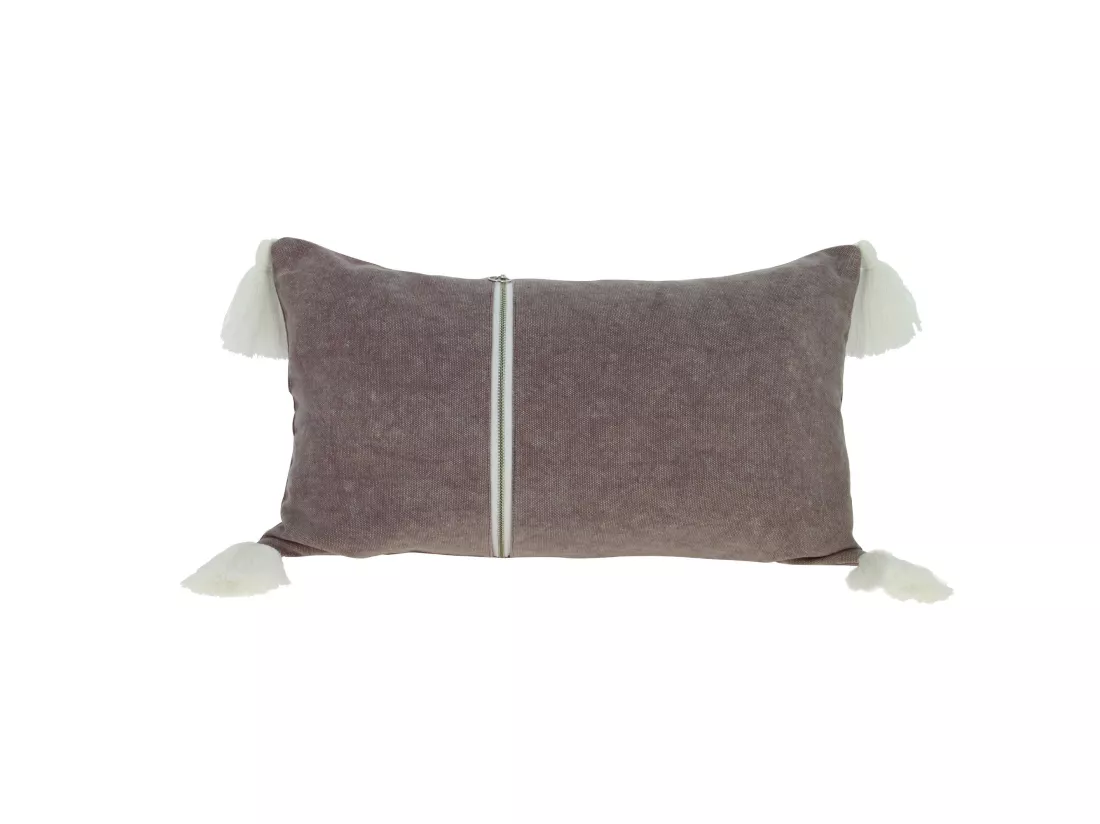 Now's Home - Coussin Rose 100% Coton Lave Zip Deco.vertical 30x50cm