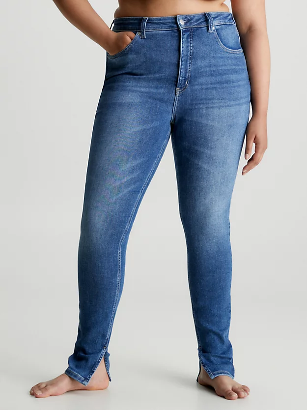 Calça jeans super skinny de cintura alta até o tornozelo