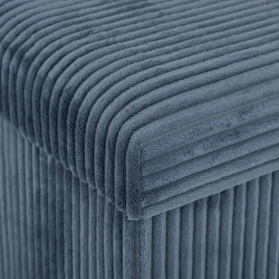 Atmosphera Hocker/poef Ribcord - opvouwbaar - blauw - 38x38cm