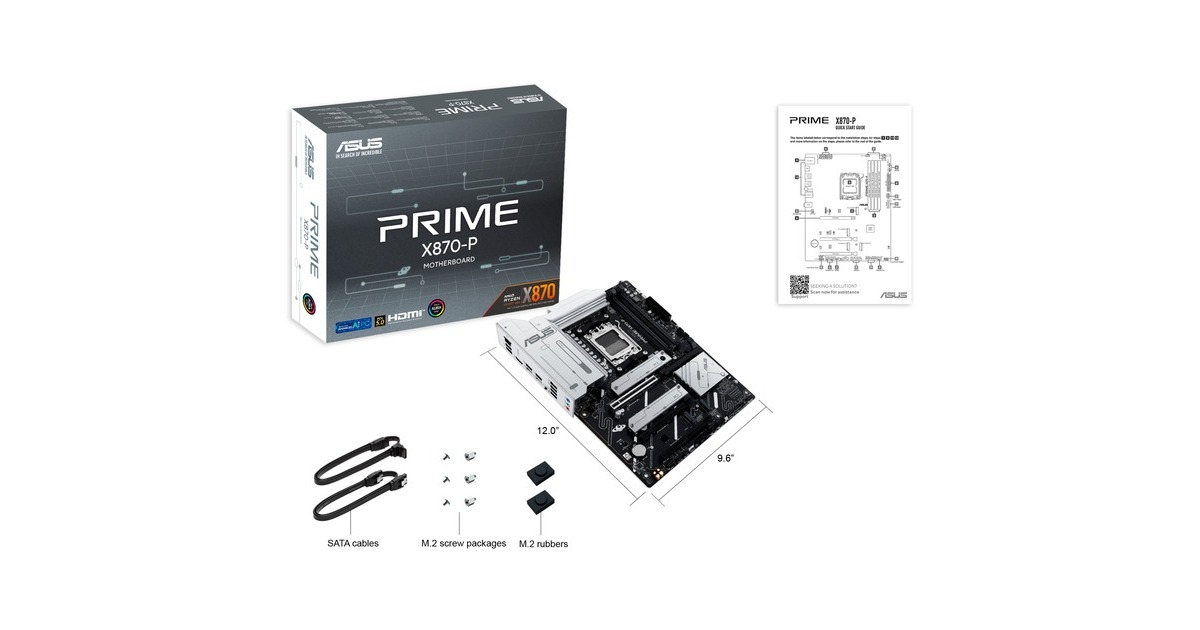 ASUSPRIME X870-P socket AM5 moederbord  (2,5Gb-LAN, Sound, ATX)