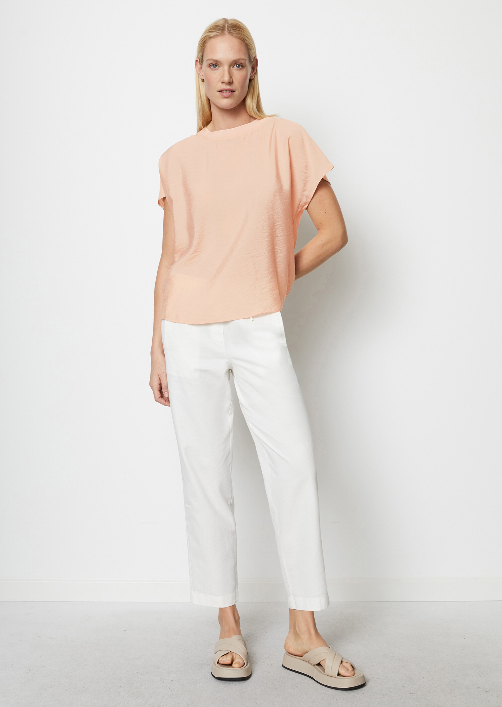 Blusenshirt regularaus Viskose-Mix-Crinkle