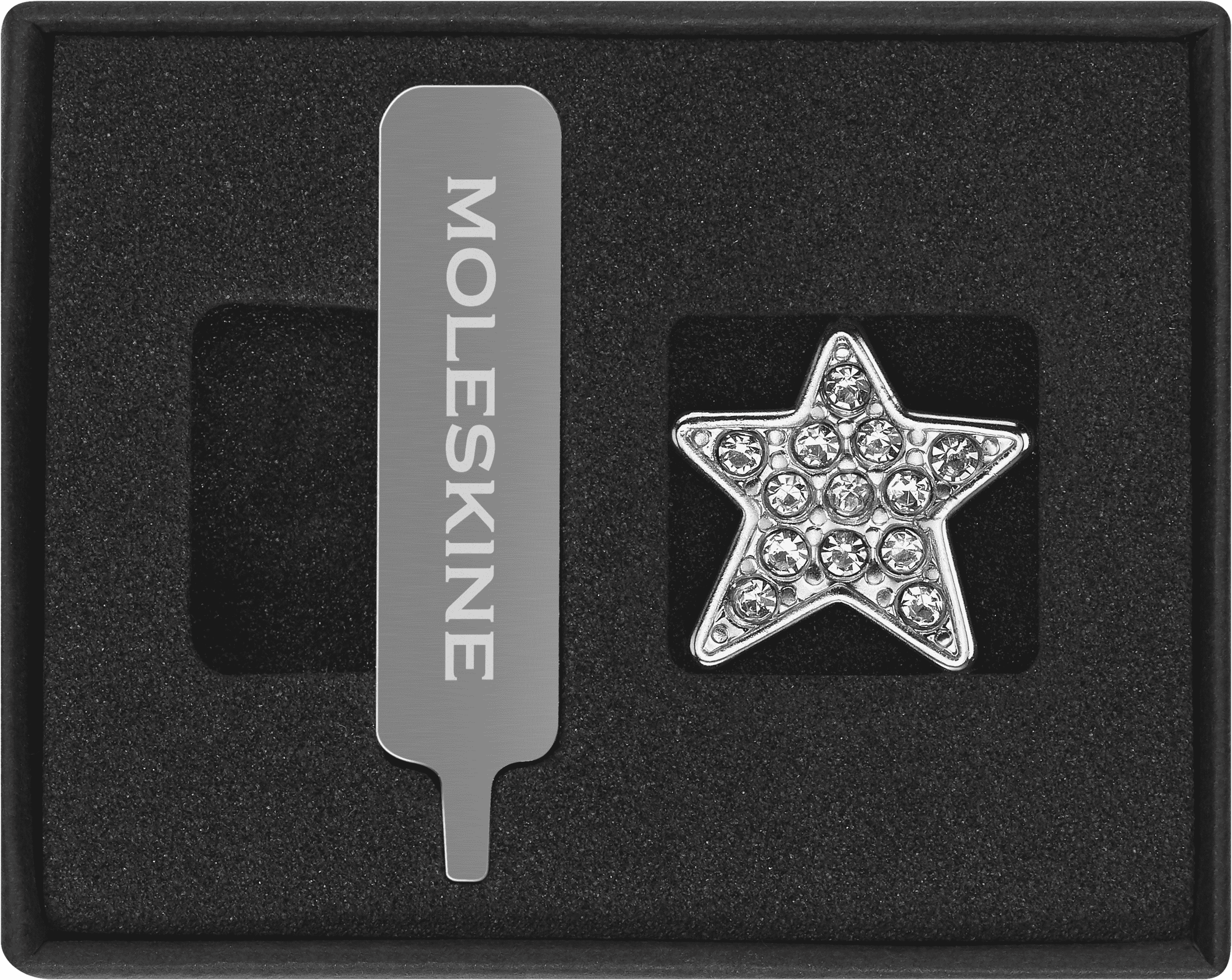 PINS STAR CRYSTAL SILVER