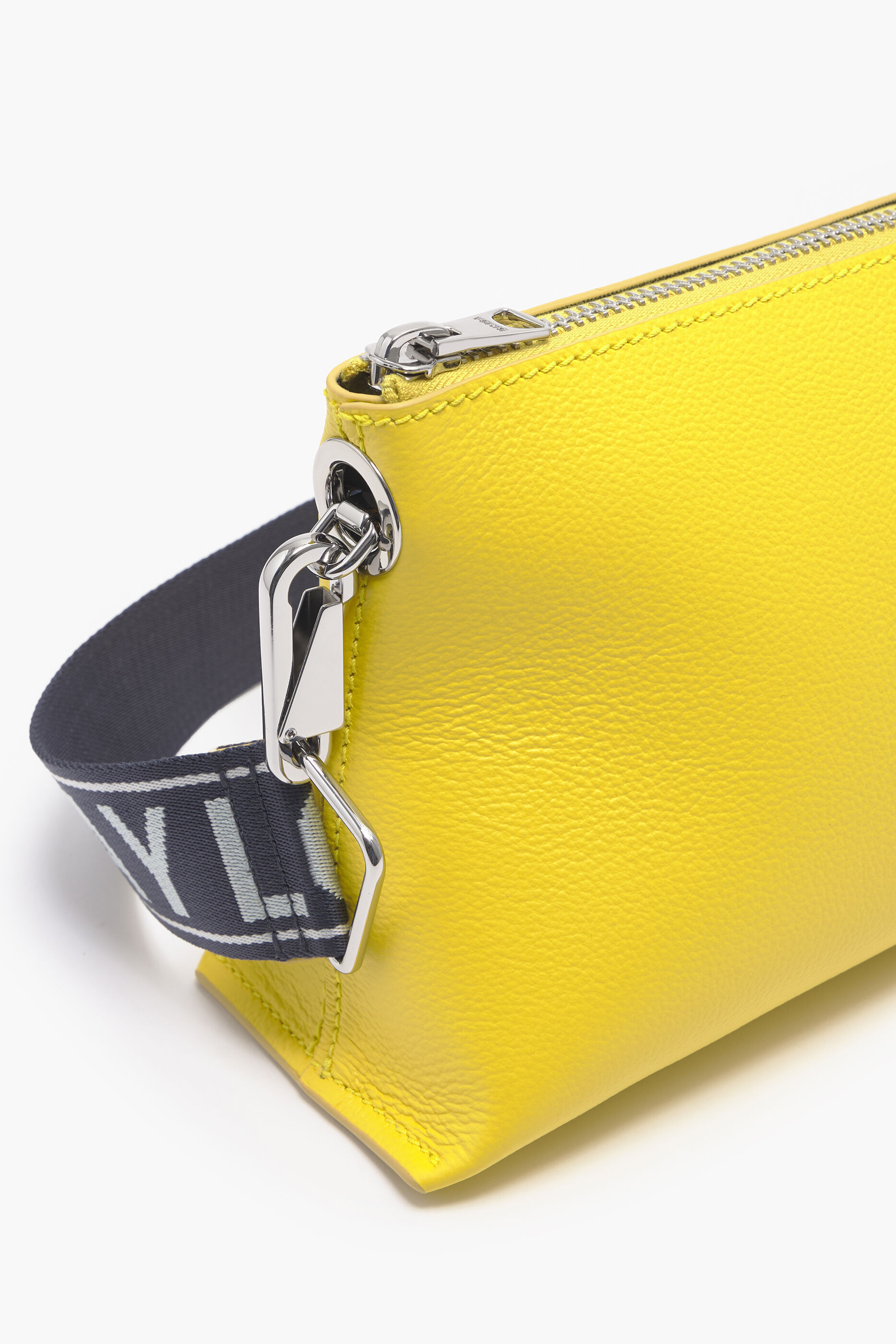 Bolsa trapezoidal de couro amarelo tamanho P