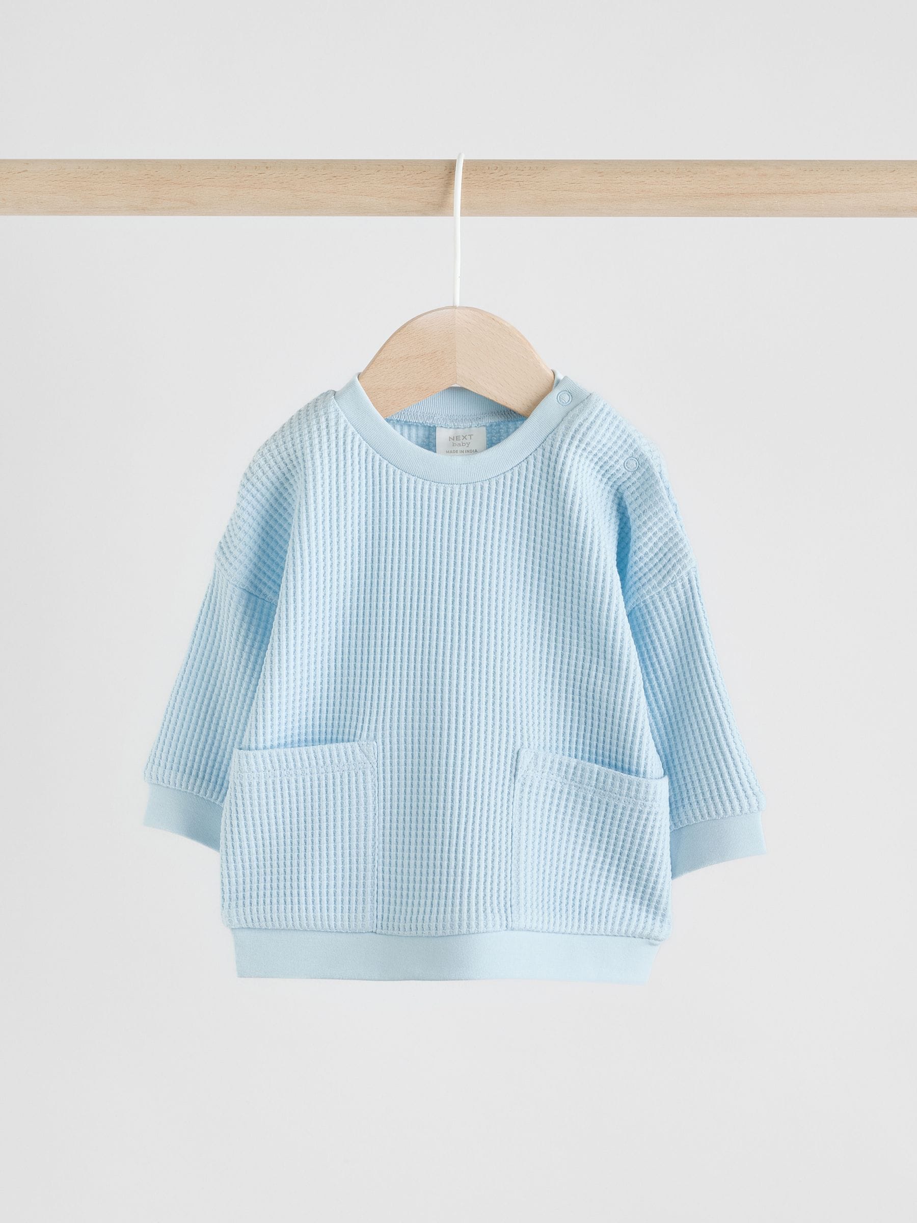 Blauw - 100% Cotton Top and Joggers Baby 2 Piece Set (0mths-2yrs)