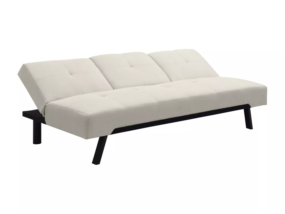 Canapé convertible clic-clac en tissu avec dossier central rabattable beige PRAGUE II