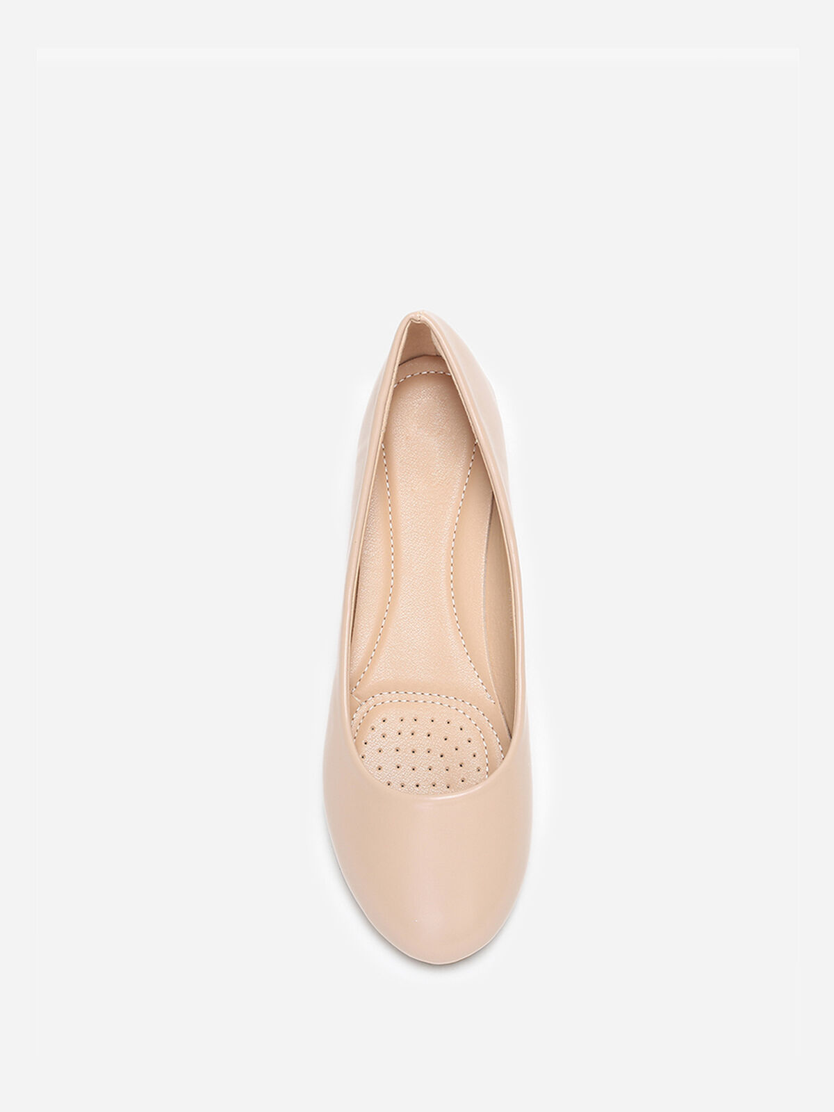 Ballerines à bout arrondi grandes tailles- Beige