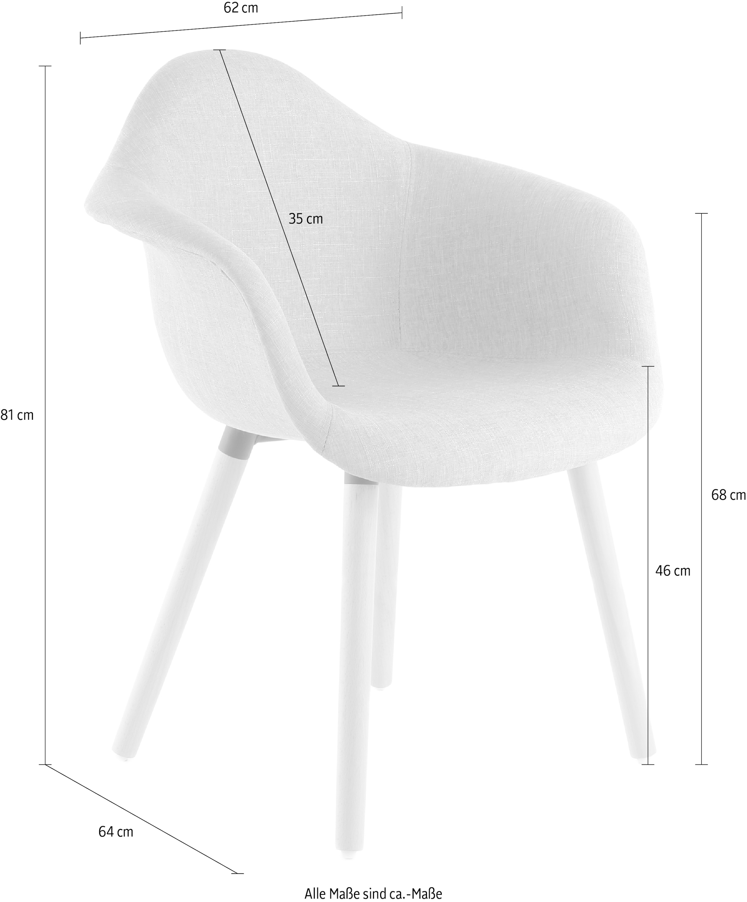 Kayoom Polsterstuhl »Stuhl Winston 325 2er-Set, weiche Sitzfläche aus Schaumstoff« (Set) 2 Stk.attraktiv, Holzbeine, weiche Sitzfläche aus Schaumstoff